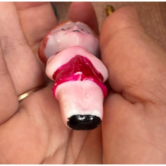 Vintage Painted Milk Glass Christmas Tree Light Bulb, Cute LITTLE ORPHAN ANNIE! - Picture 6 of 7